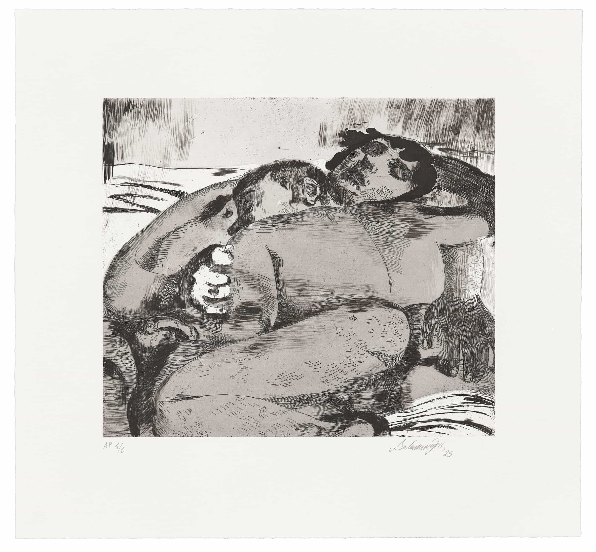 Salman Toor, The Cuddlers, 2025